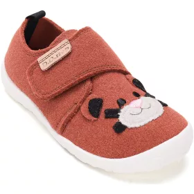   D.D.Step Barefoot Tigrises barna kisfiú szobacipő/vászoncipő