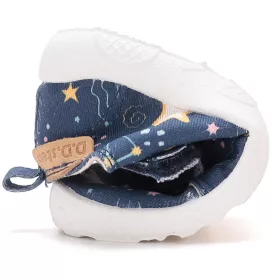   D.D.Step Barefoot Csillagos sötétkék kislány szobacipő/vászoncipő
