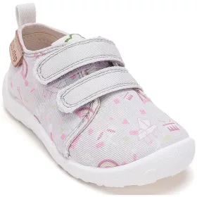   D.D.Step Barefoot Mintás szürke kislány szobacipő/vászoncipő
