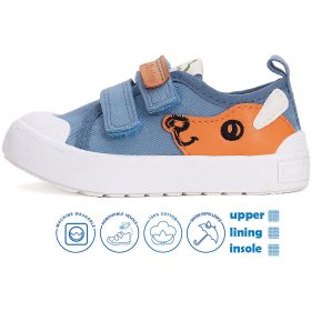 D.D.Step Kutyás kék kisfiú vászoncipő 