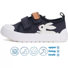 D.D.Step Nyuszis sötétkék kislány vászoncipő