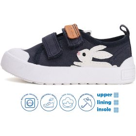 D.D.Step Nyuszis sötétkék kislány vászoncipő