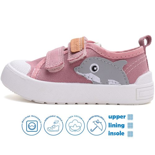 D.D.Step Delfines mályva kislány vászoncipő 