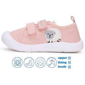 D.D.Step Bárányos rózsaszín kislány vászoncipő