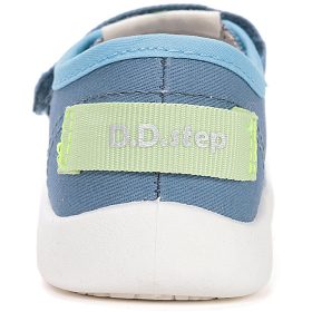 D.D.Step Színescsíkos acélkék kisfiú vászoncipő