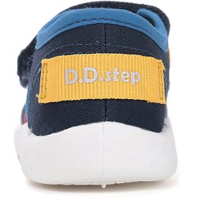 D.D.Step Színescsíkos éjkék kisfiú vászoncipő