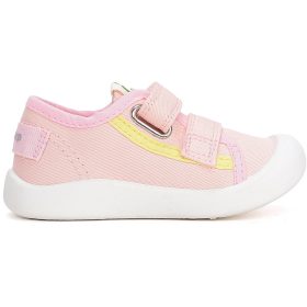 D.D.Step Színescsíkos rózsaszín kislány vászoncipő