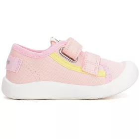 D.D.Step Színescsíkos rózsaszín kislány vászoncipő