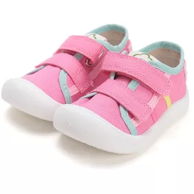 D.D.Step Színescsíkos pink kislány vászoncipő