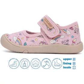 D.D.Step Unikornis rózsaszín kislány vászon félcipő