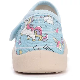 D.D.Step Unikornis kék kislány vászon félcipő