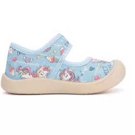 D.D.Step Unikornis kék kislány vászon félcipő