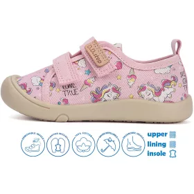 D.D.Step Unikornis rózsaszín kislány vászoncipő