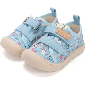D.D.Step Unikornis kék kislány vászoncipő