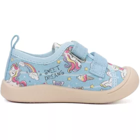 D.D.Step Unikornis kék kislány vászoncipő
