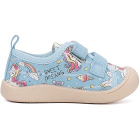 D.D.Step Unikornis kék kislány vászoncipő