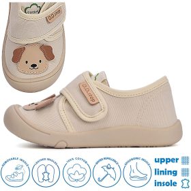 D.D.Step Kutyás bézs unisex vászoncipő