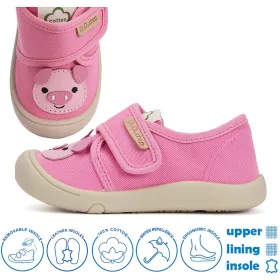 D.D.Step Malacos pink kislány vászoncipő