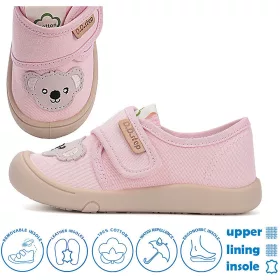 D.D.Step Koalás rózsaszín kislány vászoncipő