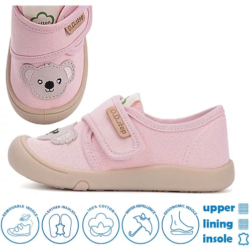 D.D.Step Koalás rózsaszín kislány vászoncipő