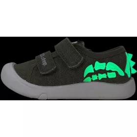   D.D.Step Dínócsontos kheki fluoreszkáló kisfiú vászoncipő