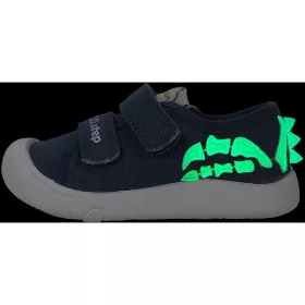   D.D.Step Dínócsontos farmerkék fluoreszkáló kisfiú vászoncipő
