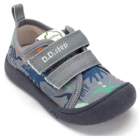 D.D.Step Dínós szürke kisfiú vászoncipő 