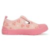 D.D.Step Virágos rózsaszín baba vászoncipő