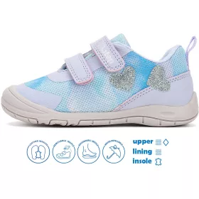 D.D.Step Szíves világoskék kislány cipő