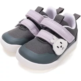 D.D.Step Barefoot Nyuszis grafit-lila kislány sportcipő