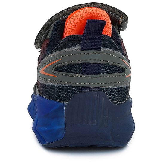 Szürke-narancs LED fényű cipő