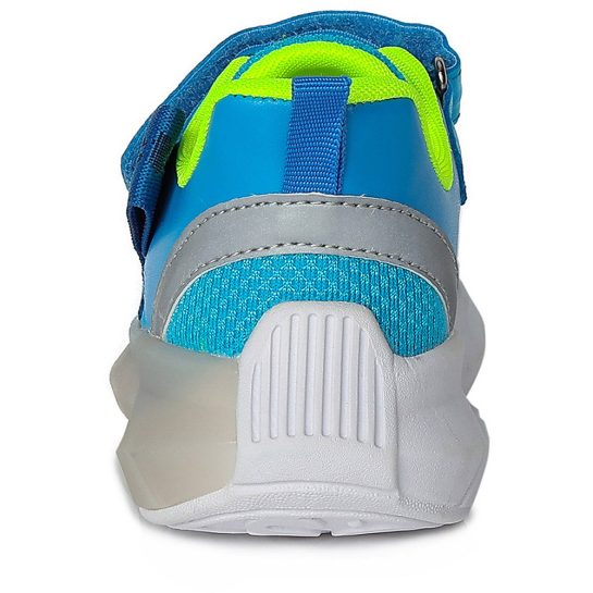 D.D.Step Kék-neon LED fényű kisfiú sportcipő