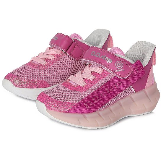 Rózsaszín-fukszia LED fényű sportcipő