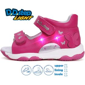 D.D.Step Pillangós pink LED fényű baba szandál