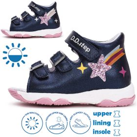 D.D.Step Csillagos sötétkék színváltó baba szandál