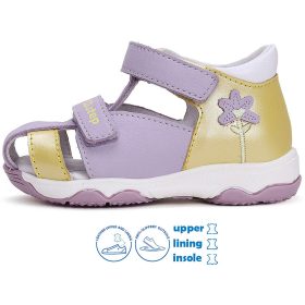 D.D.Step Virágos lila zártorrú kislány szandál