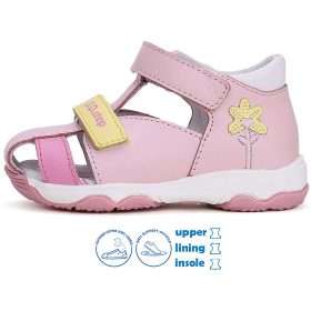 D.D.Step Virágos rózsaszín zártorrú kislány szandál