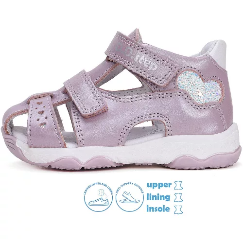 D.D.Step Szíves mályva zártorrú kislány szandál