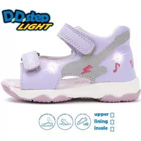 D.D.Step Gitáros lila LED fényű kislány szandál