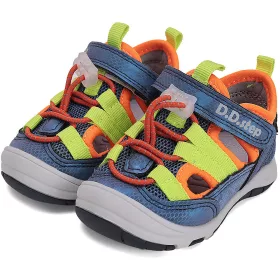D.D.Step Kék-sárga zártorrú Quick Dry kisfiú szandál