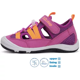 D.D.Step Lila-narancs zártorrú Quick Dry kislány szandál