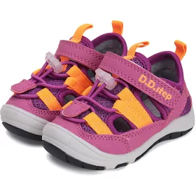 D.D.Step Lila-narancs zártorrú Quick Dry kislány szandál