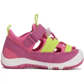 D.D.Step Pink-sárga zártorrú Quick Dry kislány szandál