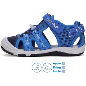 D.D.Step Autós kék zártorrú kisfiú szandál