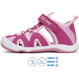 D.D.Step Pink-puncs zártorrú kislány szandál