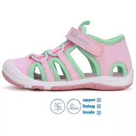   D.D.Step Szivárványos puncs-menta zártorrú kislány szandál