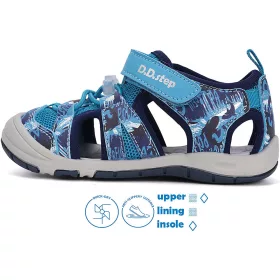   D.D.Step Graffitis kék zártorrú Quick Dry kisfiú szandál