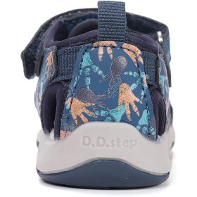   D.D.Step Lábnyomos kék zártorrú Quick Dry kisfiú szandál