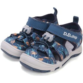   D.D.Step Lábnyomos kék zártorrú Quick Dry kisfiú szandál