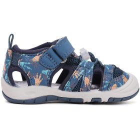   D.D.Step Lábnyomos kék zártorrú Quick Dry kisfiú szandál